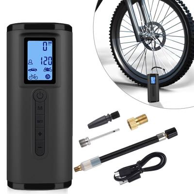 China Portable Mini Tire Inflator Pump Car Tire Pressure Monitor Compressor Bike Air Compressor Bicycle Tire Inflators Pump Inflatable Car Tire for sale