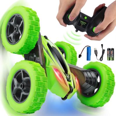 China Camoro Radio Remote Control Car 4WD 2.4G Dual Sided 360 Rotating RC Car With Headlights Kids Cars Toys For Boys/Girls 53*34*53CM for sale