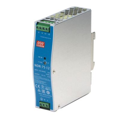 China Industrial Automation Machinery...Meanwell NDR-75-12 75Watt 12Voltage 6.3A 6Amp AC to DC Full Range Input 110Vac 220Vac Din Rail Switching Power Supply for sale