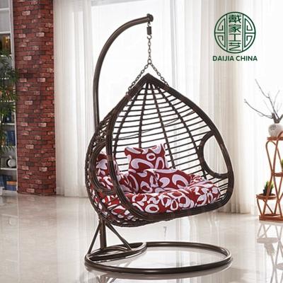 China Egg Nest Shape Swing Chair Basket Mat Rattan Hammock 2 Person Seat Hanging Wicker Chair Cushion Wicker Swing Cushion Washable for sale