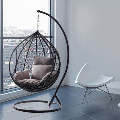 China 2021 Hot Sale Mid Century Modern Hanazono Furniture Hanging Egg Chair With Wicker Rack 2 Seat Swing Chair for sale