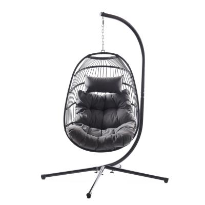 China 2021 New Swing Chair Factory Industrial Direct Manufactures, Patio Swing Chair, Folding Hanging Swing Chair (Single, Black) for sale