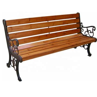 China Daijia Porcelain Brand Solid Wood Cast Iron Garden Benches Hardwood With Metal Frame Benches for sale