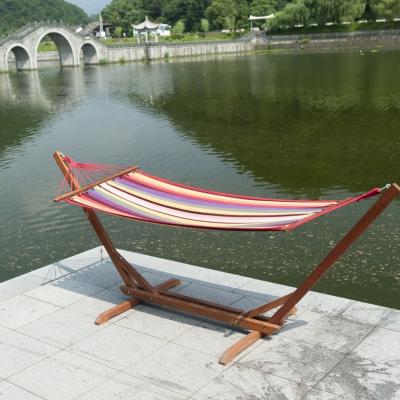 China Durable High Quality Hammock With Wooden Stand Use Beach Company Leisure Furniture for sale