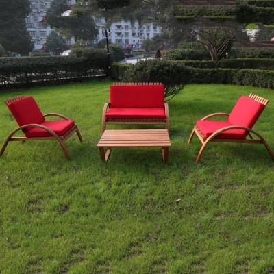 China High Quality Solid Wood Garden Furniture With Teak Wood Sofa Set 3pcs Chair 1pcs Table for sale