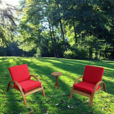 China Daijia modern brand garden yard park table and chair leisure wood furniture enjoy life woodren garden chair for sale