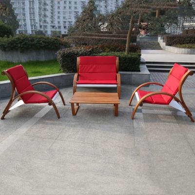 China Daijia Furniture Models Solid Wood New Outdoor Garden Chairs With 3pcs Cafe Chairs 1pcs Table Free Use Time for sale