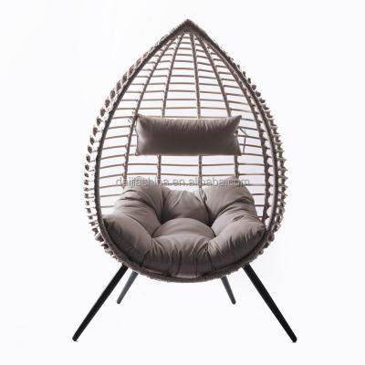 China Modern Outdoor Indoor Rattan Egg Chair With Removable Leveling Legs for sale