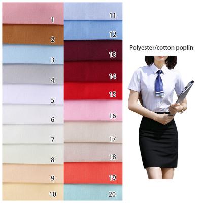 China 45x45/133x72 65/35 Uniform Waterproof Netting Shirting Printed Poplin Lining Fabric for sale