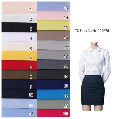 China TC Wholesale Plain Waterproof Polyester Cotton Poplin Print Dyed Fabric For T Shirt Uniform for sale