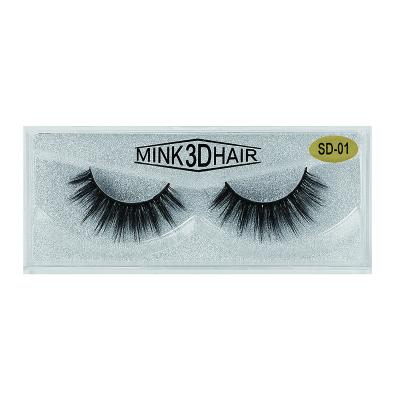 China Natural Long Wholesale Artificial Mink Eyelashes 3D Single Pair Artificial Mink False Eyelashes for sale