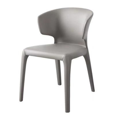 China Modern Gray Leather Saddle Chair For Dining Room Furniture Design Restaurant Home Sale for sale