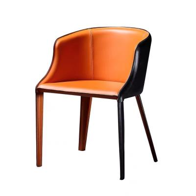 China Modern Hot Sales Home Furniture Hotel Restaurant Lounge Saddle Leather Design Dining Chair for sale