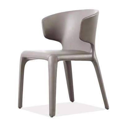 China Modern High End Designer Home Dining Chair Hotel Restaurant Writing Chair Full Leather Saddle Chair for sale