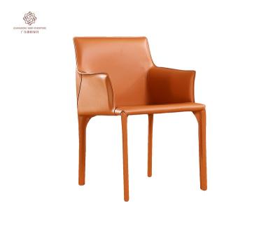 China Italy Modern Design Modern Saddle Leather Dining Chair Nordic Office Chair for sale