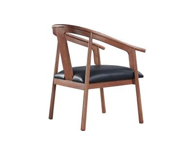 China Chinese Neo-Chinese Leather Solid Wood Chair For Living Room Restaurant And Hotel Furniture for sale