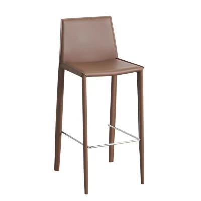 China Modern High Quality Leather Hotel Bar Chairs Customize Modern Design Metal Bar Stool for sale