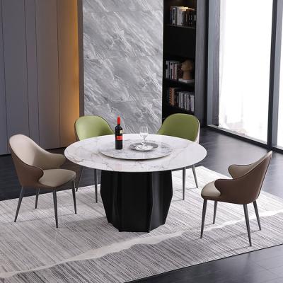 China ZEYU Luxury High Quality Marble Space Saving Dining Chairs Dining Table Set Round Dining Table for sale