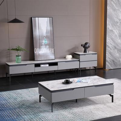 China Hot Selling High Quality Metal Marble Tables Marble TV Cabinet Bucket Cabinet Coffee Table Living Room Furniture for sale