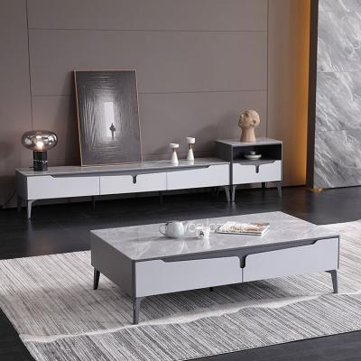 China High Quality Marble New Design Modern Furniture Tea Table And TV Cabinet Combination TV Stand for sale