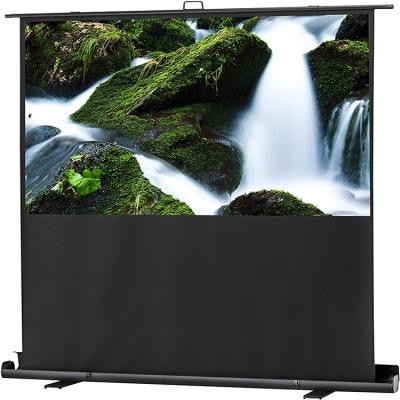 China Pull Up 180x102cm Pull Up PVC Black Portable Floor Rising Mobile Projection Screen HD For | Theater | Cinema | Homepage for sale