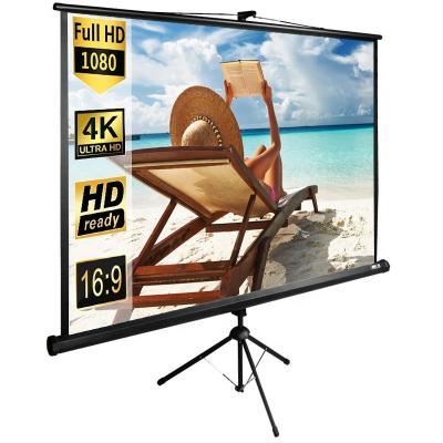 China 135x180cm Portable Tripod Projector Floor UST Projector Screen Tripod Single Portable Projector Screen for sale