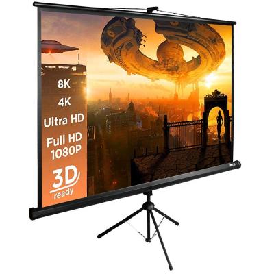 China Tripod 200x200cm Pull Up Fold Up Projection Screen Tripod Quick Release Projection Screen Outdoor Floor Rising Projector Screens for sale