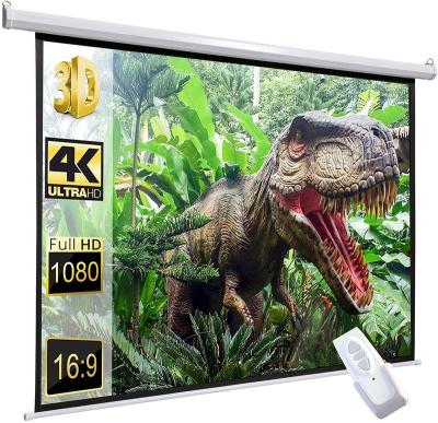 China Electric Projector Screen 220x220cm Automated In-Ceiling Projector Motorized Projector Screen 4k Hd Projection Electric Projector Screen for sale