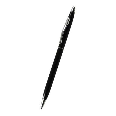 China Promotional Custom Thin Copper Barrels Logo Pen Matte Black Metal for sale