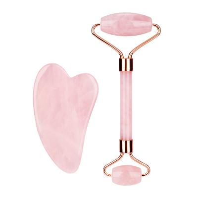 China Wholesale Private Label Natural Gua Sha Rose Quartz Stone Face Massage Jade Roller From MURALKON Body OEM for sale