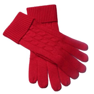 China 100% High Quality Women's Single Layer Acrylic Ladies Custom Cable Knit Glove for sale