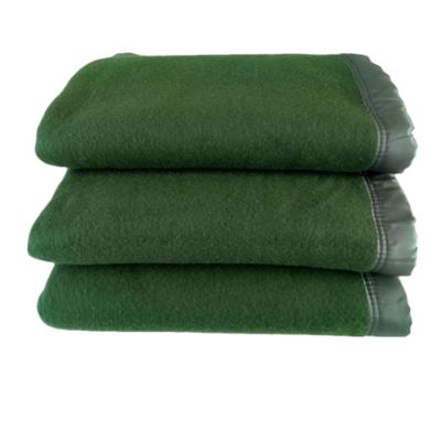 China Plain high quality custom made army green military wool blanket for sale