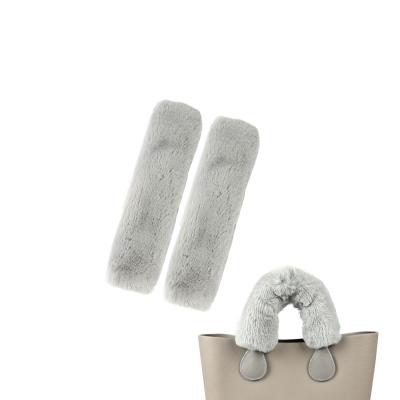 China Factory Direct Selling Faux Fur Faux Fur Fur Hook Loop Fastener Sleeve Cover For Round Leather Handle For O Bag For Obag Women Bag L handbag shoulder for sale