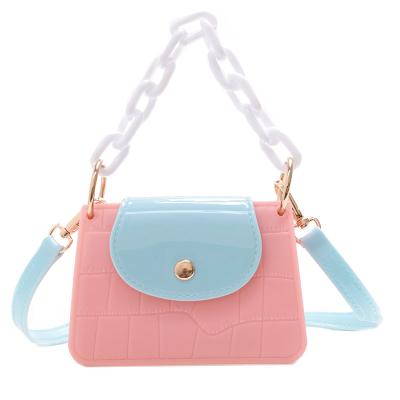 China 2021 Summer New PVC Colorful Small Mini Design Women's Shoulder Cross - Body Chain Bag Printing Flowers for Ladies and Girls for sale