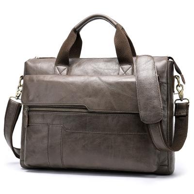 China 2019 Genuine Leather Men's Full-grain Leather Business Briefcase High Quality Genuine Leather Cross - Body Shoulder Bag H for sale