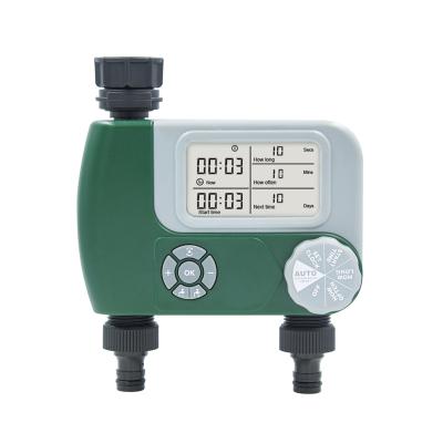 China Garden / Outdoors Wholesale Plastic Two Outlet Big Screen Battery Power Smart Automatic Irrigation Timer Controller for sale