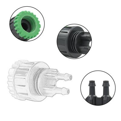 China Wholesale Plastic Easy Tap Adapter 4/7 Inch Greenhouse Garden Tube 2 Outlet Divider Valve Quick Installation Connector for sale