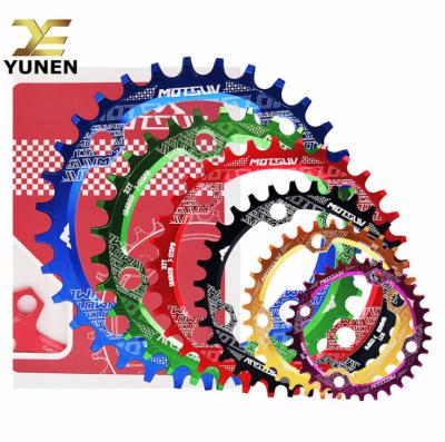 China Mountain Bikes 104BCD Bicycle Chain Ring 32T/34T/36T/38T Around Oval Cycle Sprocket Bike Circle Crankset Plate for sale