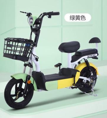 China 350w 14 Inch 2 Steel Wheel Electric Bike Kit 48v Lead Acid Battery Adult E Bike Electric Bike Scooter for sale