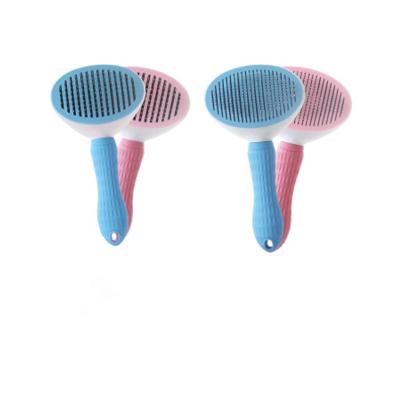 China Thick Tips Pet Hair Brush Soft Comfortable With Non - Slip Silicone Handle for sale