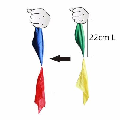 China New Beginner 4 Colors Changing Silk Scarf Magic Tricks Learning Props Step Perform Handkerchief FunnyToys For Kids for sale