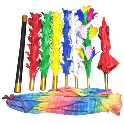 China Professional Magic Props Rag Flower Change Umbrella Flag Irregularly Discolor Unexpected Turns Step for sale