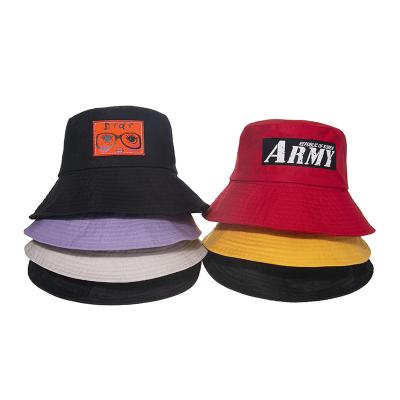 China 100% custom picture embroidery logo adult cotton fisherman bucket hat wholesale for sale