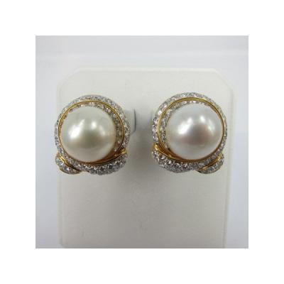 China South Sea Pearl Factory Price 18k White Gold Stud Wedding South Sea Pearl Earring for sale