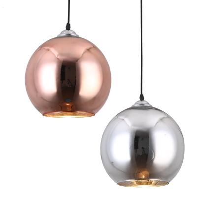 China Modern Modern Cooper Gold Round Glass Shade Cheap Chandelier Modern Led Dining Chandelier for sale