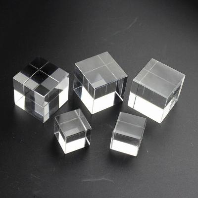 China Modern wholesale clear solid cube in k9 crystal glass for sale