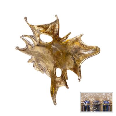 China Excellent for Modern Amber Glass Light Fixture Parts Maple Leaf Chandelier Parts for Large Hotel Chandeliers for sale