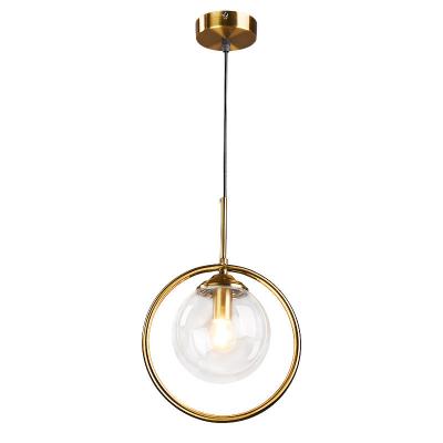 China Modern Gold/Fancy Glass Pendant Lamp Modern Round Ball Mirror Ball Light Glass Chandelier for sale