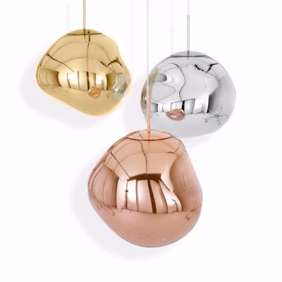 China Contemporary Bar Counter Fireworks Lava Hand Blown Glass Ball Pendant Lights for sale