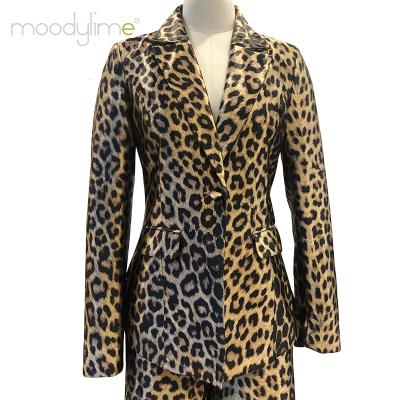 China Autumn Hot Selling Suit Women Fashion Moodylime And Leopard-Copy Spring Suit Breathable Wide-leg Pants for sale